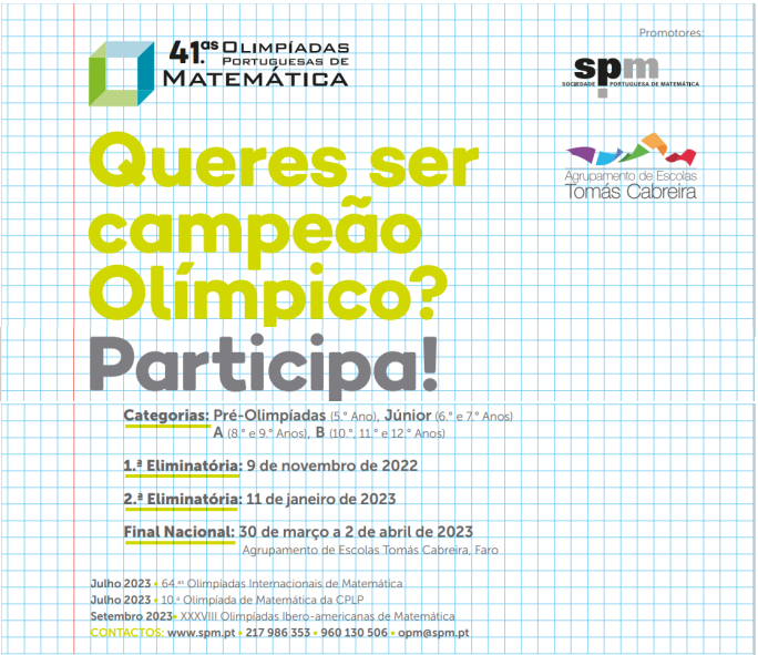 Inscrições nas 41º Olimpíadas da Matemática